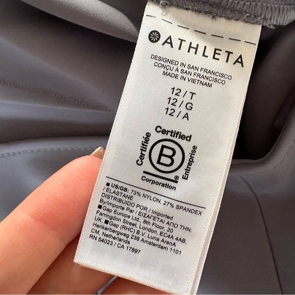 Athleta Stellar Wide Crop Size 12 Gray Pants Straight Wide Travel Comfy Career - Picture 8 of 9